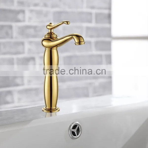 Gold Plated Single Handle Long Reach Bathroom Faucet photo-3