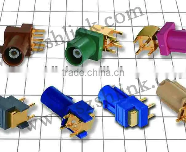 FAKRA-I Code Plug/Male Right Angle 4 Holes for PCB Mount Connectors photo-2