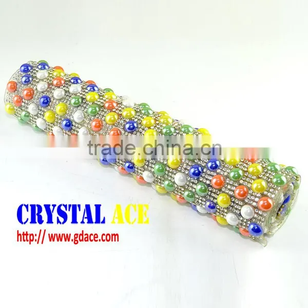 Factory Wholesale Heat Transfer Ceramic Rhinestone Mesh Sheet in Colors, Hot Fix Rhinestone Mesh Roll Trims for Decoration photo-4