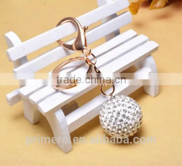 3D Alloy Metal Luxury Car Crystal Rhinestone Ball Keyring Keychain Wholesale photo-6