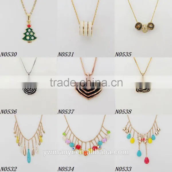High Quality European Unique Heart Pendant Oil Drip Necklace N0537 photo-3