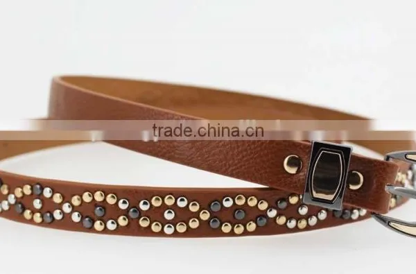 2015 Women's Fashion Beads Belt With Leather Belt With High Quality Leather in YiWu photo-5