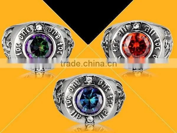 Vintage Men's Gemstone Titanium Fashion Ring,316L Stinless Steel Fashion Ring photo-2