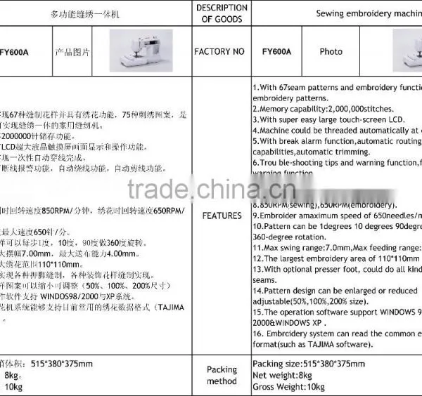 HOT!Sell Home Sewing Embroidery Machine photo-2