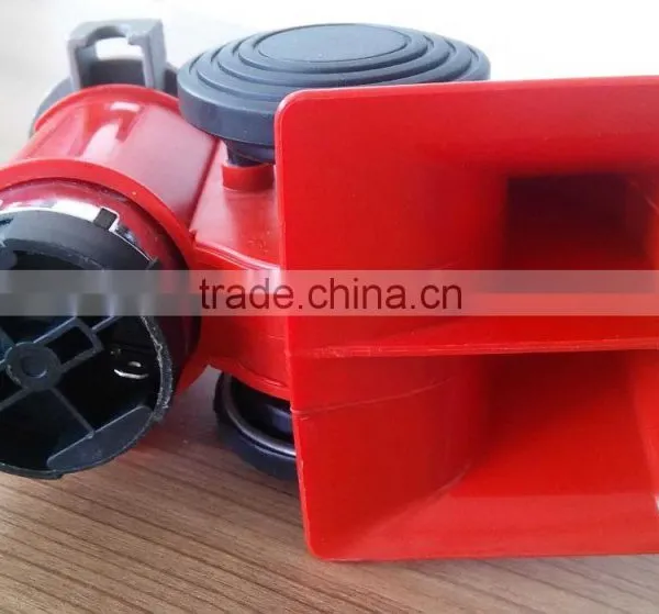 12V Snail Compact Pump Air Horn Dual Tone for Motorcycle Bus Truck Red photo-3