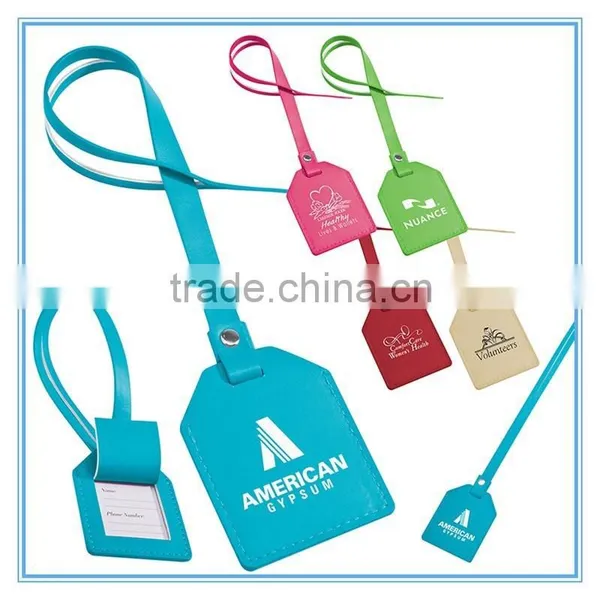 Promotional Custom Logo Bulk Price Circle Round PU Leather Luggage Tag photo-3