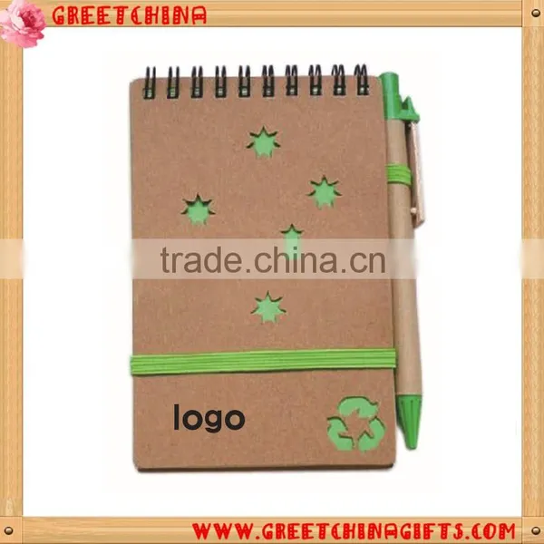 Cheap Spiral Kraft Paper Notebook With Pen photo-3