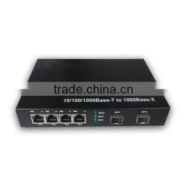4X1000M Base-TX - 2X1000Base-FX Ethernet Sfp Fiber Optic Switch Converter photo-5