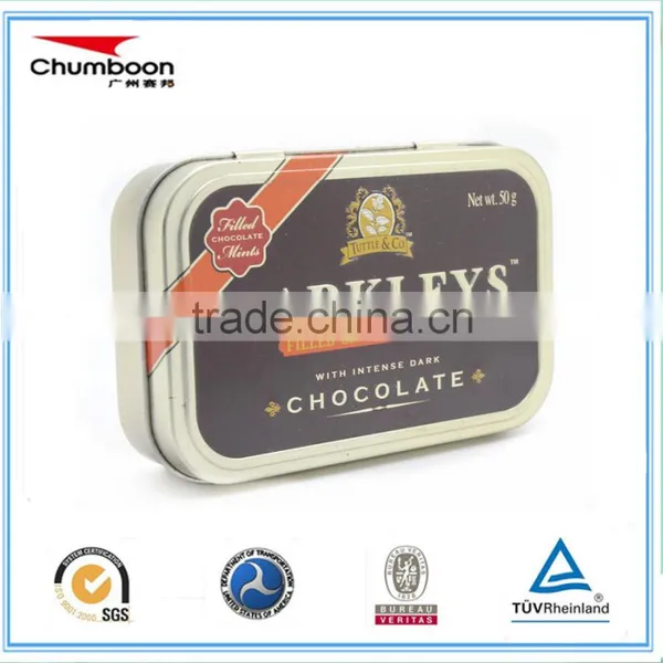Rectangle Tin Box With Hinge and Embossing Mint Tin Can photo-2