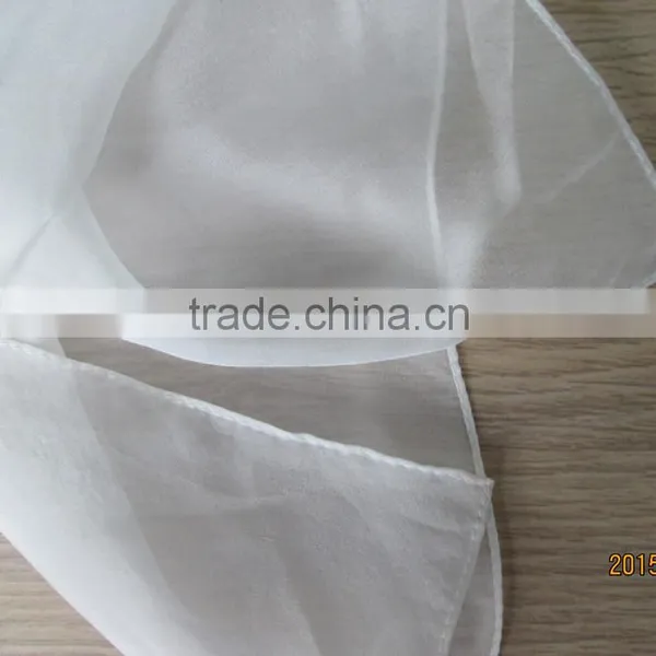 Natural Plain White Long 100% Silk Scarf photo-5