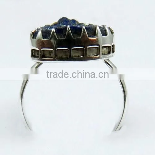 Forever !! Pear Shape Lapis Druzy 925 Sterling Silver Ring, Gemstone Silver Jewelry, Handmade Silver Jewelry photo-6