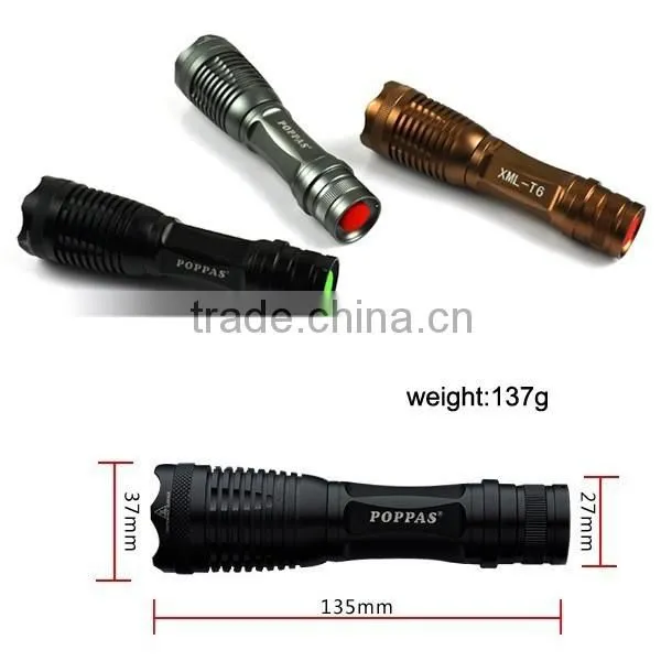 Zoomable C-REE XML T6 LED Bulb Aluminum Hand Torch photo-2