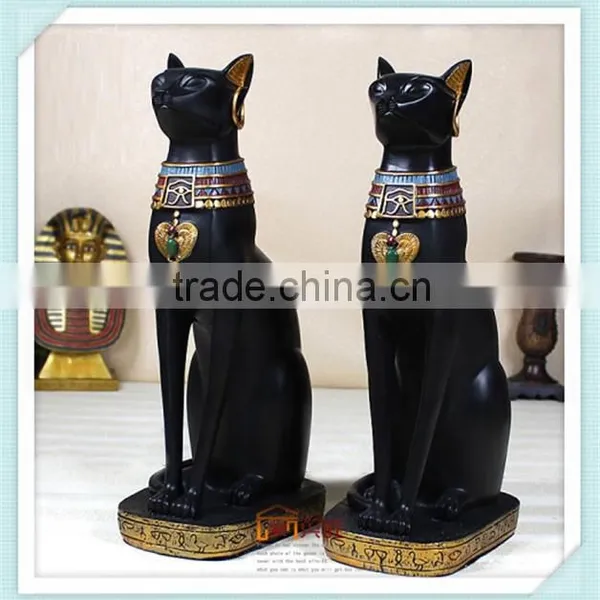Resin Egytain Bast Statue of Cat Feline Goddess Bastet photo-2