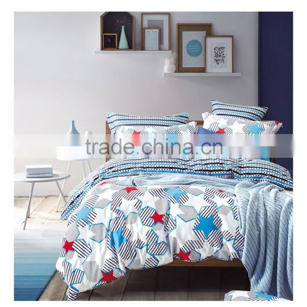 Star Printed Style Sateen Bedding Set 100% Cotton Customized Size