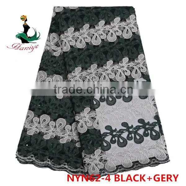 2016 Haniye African French Net Lace Fabric Embroidery Tulle Lace Fabric/NYN62 photo-3