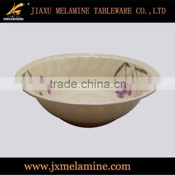 Tea Color Round Wavy Melamine Tableware Dinner Set photo-4