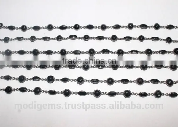 Black Onyx Marquise Bezel Setting Chains photo-3
