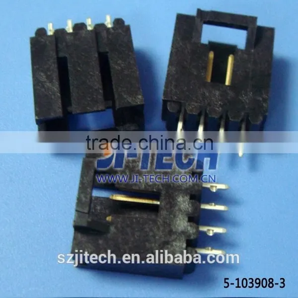 2.54mm Vtertical Pcb Mounting Orientation Wire to Board Shrouded Header Connector TE 4 Pin Plug Connector Tyco 5-103908-3 photo-5