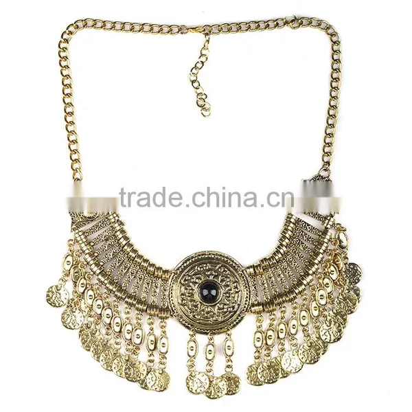 Trendy Vintage Alloy Tassels Coin Necklace photo-4