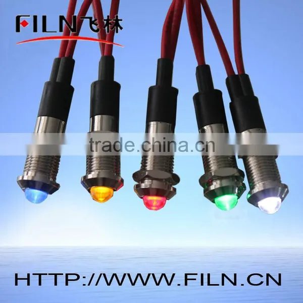 Red 8mm Metal led pilot lamp 220V panel light raised rgb led indicator light led flat panel lighting