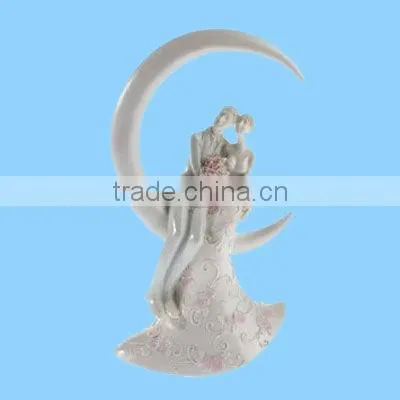 Artwedding Resin Bride and Groom on the Moon Wedding Cake Topper Ornament New