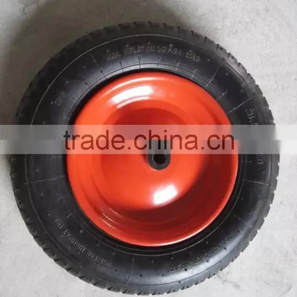 Qingdao Factory Wheel Barrow Tyre 3.50-8 / 14 Inch Pneumatic Rubber Wheels photo-4