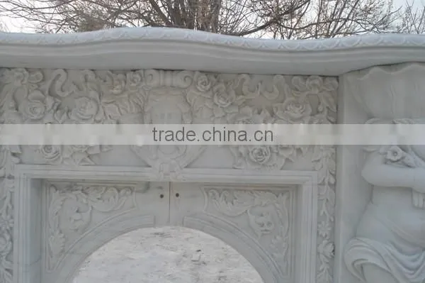 European Style Arch Marble Fireplace Mantel photo-4