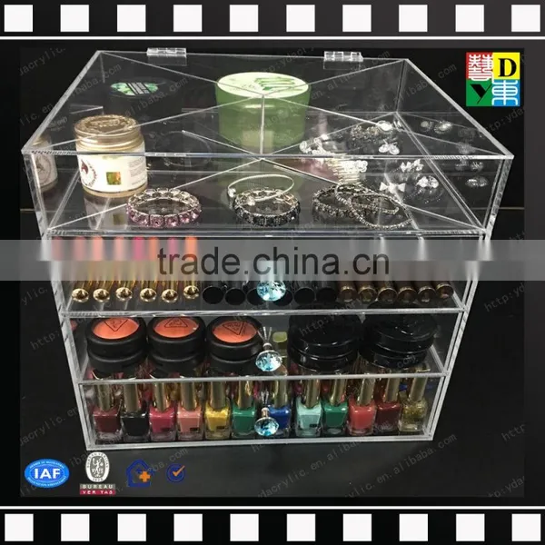2016 Customized Deluxe Diamond Handle Clear Acrylic Makeup Organizer With 7 Drawer photo-6