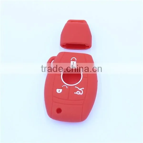 New Arrival 3 Button Silicone Car Key Shells for Mercedes-ben Key With Chains photo-2