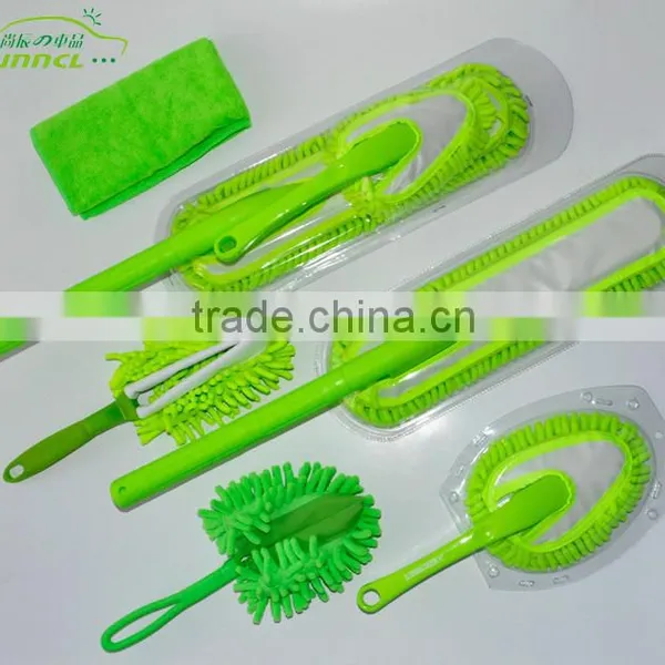 100% Polyester Changeable Chenille Car Brush , Microfiber Car Cleaning Brush Kit photo-2