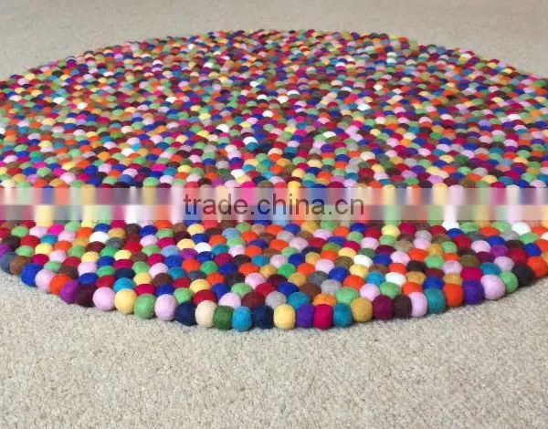 High Quality Nepal Handmade Round Wool Felt Ball Carpets/rugs photo-4