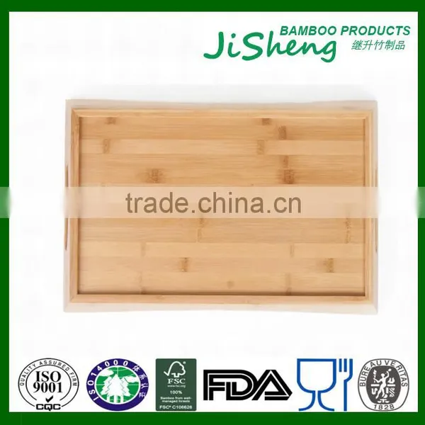 Hot Sell Top Quality Bamboo Serving Tray With Handles: Serve Food, Coffee or Tea, or Use as a Party Platter photo-2