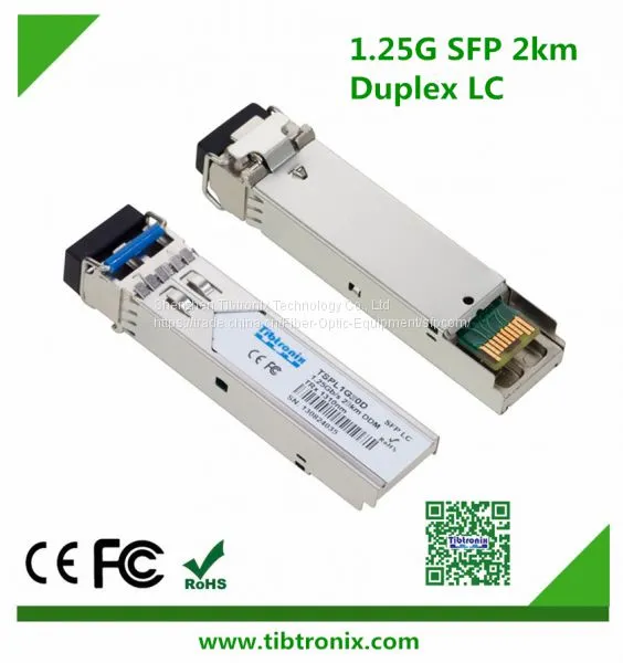 1.25Gb/s 2km SFP Transceiver Hot Pluggable, Duplex LC 1310nm Multi-mode, for Huawei Ar240 Router