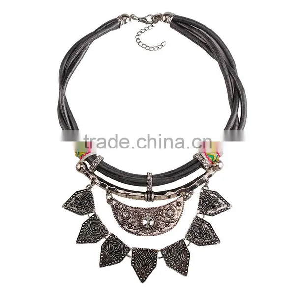 Europe and the United States the Original Single Necklace Vintage Brief Collarbone Geometric Pattern Sweater Chain Tassel photo-6