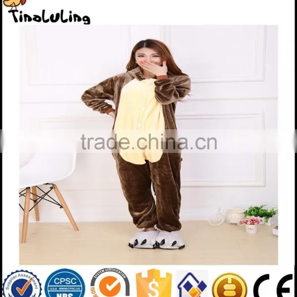 New Brown Monkey Pajamas For Women Nightgown Pajama Adult Pajama One Piece Polyester Pajamas Pyjamas photo-3
