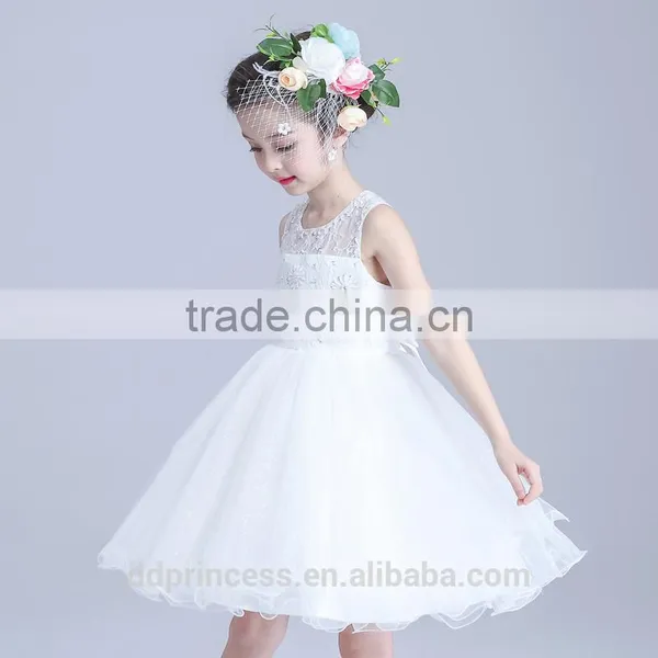 2017 Baby Dress Girls Lace Pink White Lovely Princess Dresses for Kids photo-4