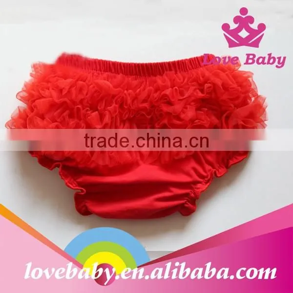 Hot Sale Baby Yellow Underwear Pretty Lace Ruffle Cotton Bloomers photo-3
