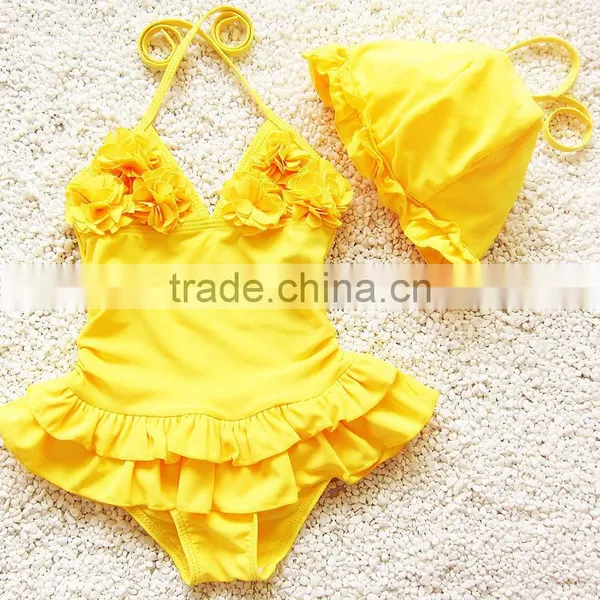 S31335W Young Girls in Swimwear Kids Floating Flower Swimwear photo-3