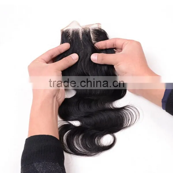 7A Cambodian Virgin Hair Body Wave Lace Closure 4*4 Wavy Hair Closure 12"-20" photo-3