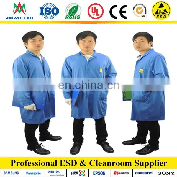 5mm Grid, With Logo Design ESD Poly/cotton Antistatic Smock photo-5