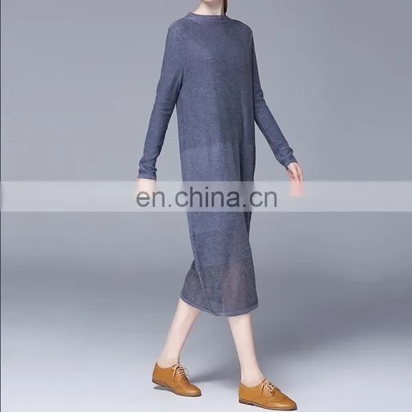 2016 China Clothing Factory Customize Fashion Simple Chiffon Lady Knit Dress photo-3