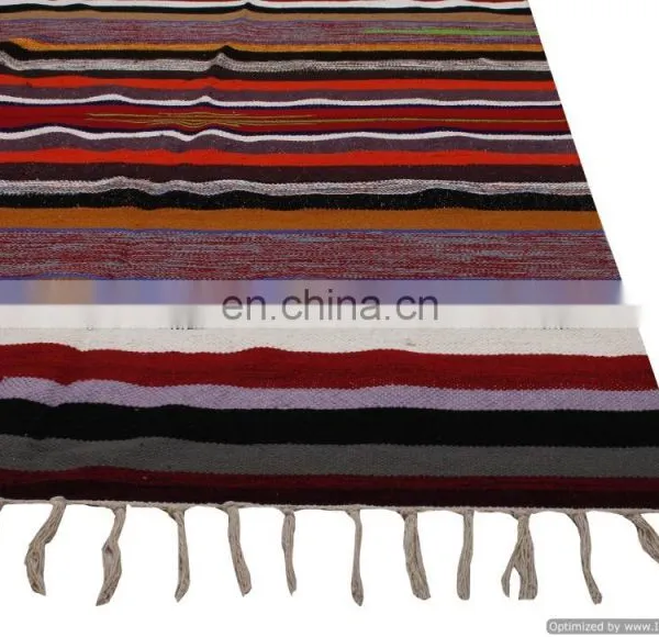 Indian Rugs Ethnic Home Decor Dariya Bohemian Pure Woolen Hand Wooven Rugs photo-3