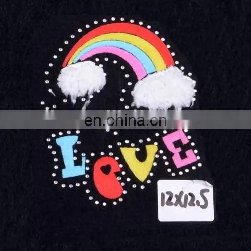 Colored Rainbow Patches for Kids Clothes Rhinestone Hot Fix Patch photo-2