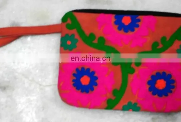 2015 Hot Selling High Quality Evening Handmade Sujani Color Full Embroidery Fabric Chains Clutch Bag photo-2