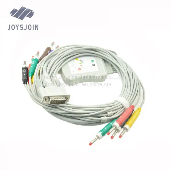 HP 10 Lead ,ekg Cable With Leadwires 4.0mm/3.0mm Pin