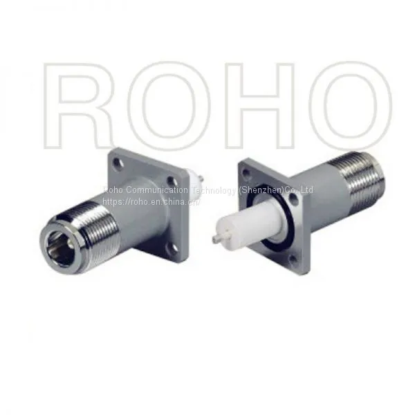 Low Pim 4 Hole Flange RF Coaxial N Connector for Coaxial Cable photo-2