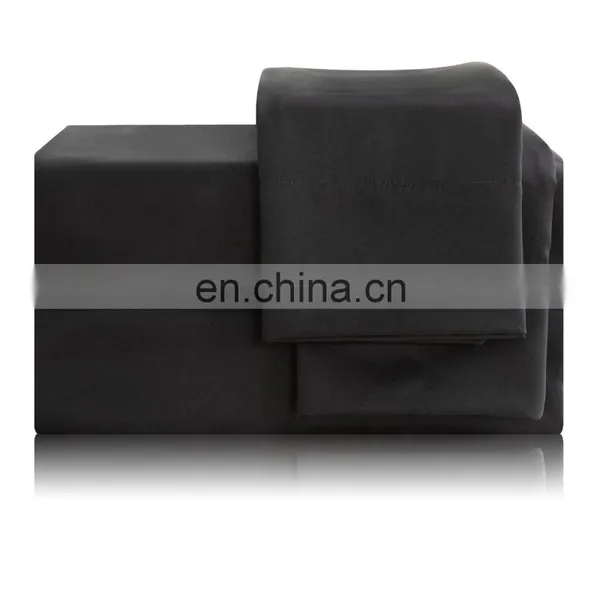 Amazon Hot Sale Soft 100% Microfiber Solid Color Bedding Sheet Set For Hotel photo-5