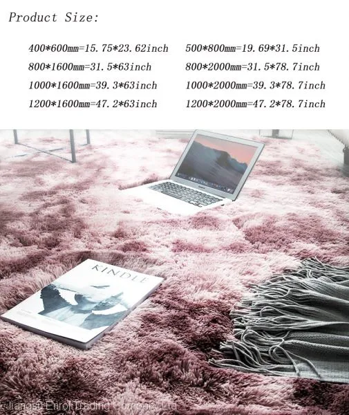 Nordic Fashion Fluffy Non-slip Mixed Dyed Carpet Living Room / Bedroom Center Carpet Black Gray Pink Blue Large Size Hair Rugs photo-4