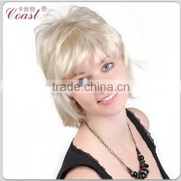 Short Blond Fake Short Hair Net Wig Cap photo-2