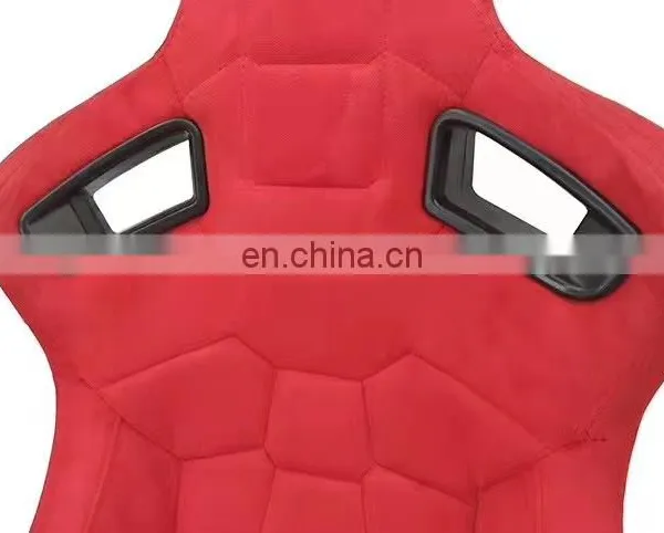 Red With Lattice Upholstery JBR1074 Single Slider Suede for Sports Car Use Racing Car Seat photo-4